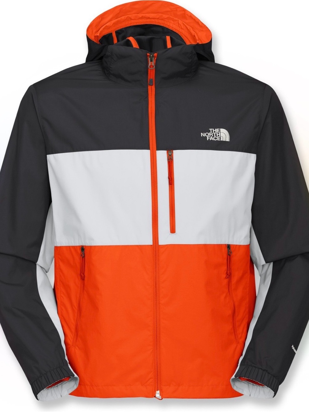 The North Face Hydrenalite Colorblock Windbreaker Jacket Orange Black White Sz L